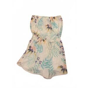 Vintage Women's Floral Print Strapless Romper